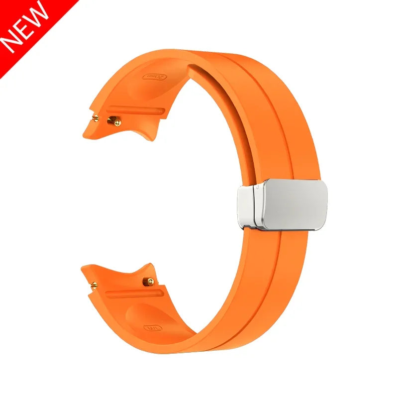 Original Silicone Band for Samsung Watch 7 6 5 4 Classic Strap 47mm 43mm 44mm 40mm Magnetic Buckle For Galaxy Watch 5 Pro 45mm