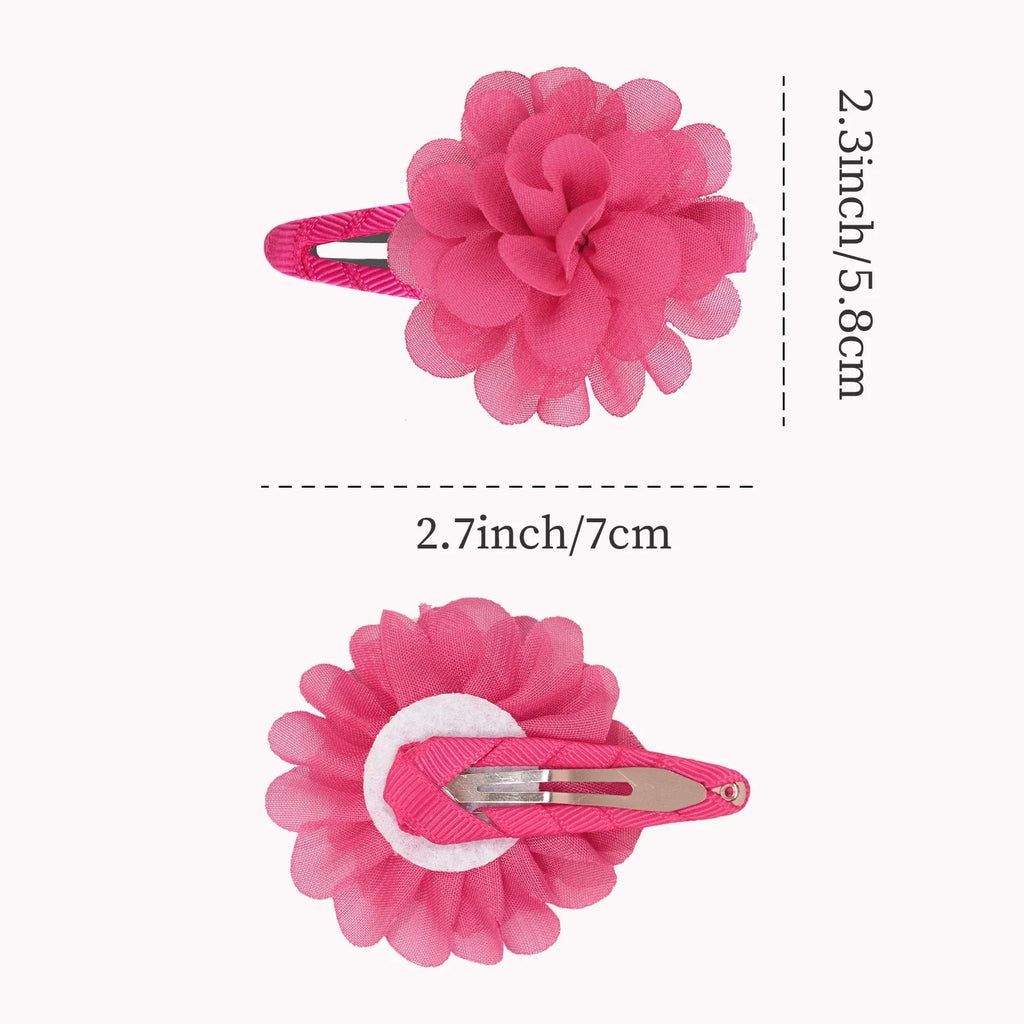 6Pcs Cute Chiffon Flower Anti Slip Bangs Hair Clip Princess Hair Accessory Suitable for Girls Daily Use a Choice as a Gift