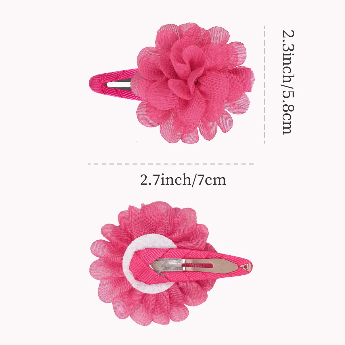 6Pcs Cute Chiffon Flower Anti Slip Bangs Hair Clip Princess Hair Accessory Suitable for Girls Daily Use a Choice as a Gift