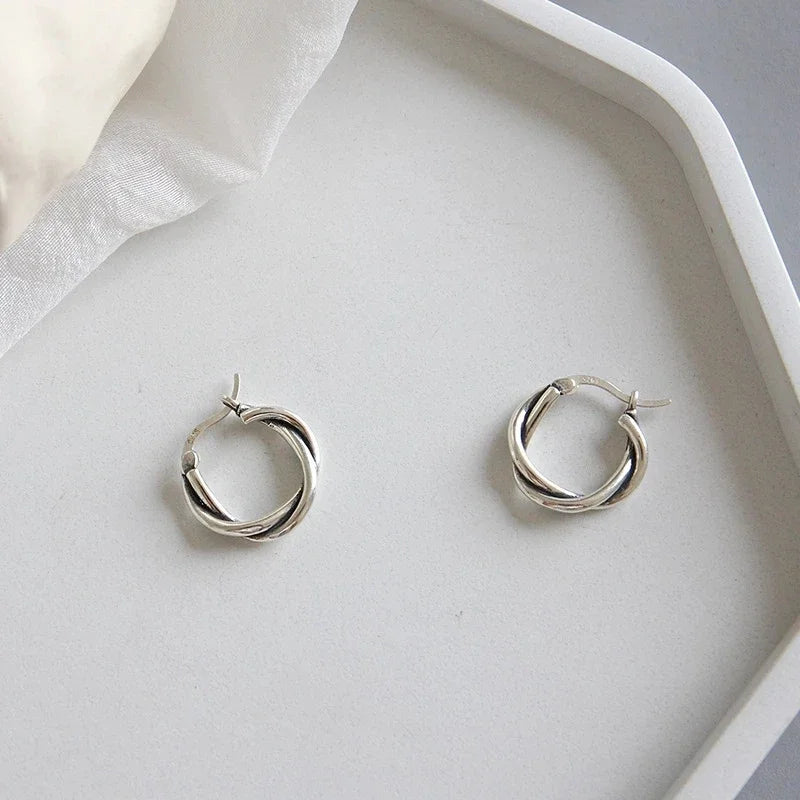 Fashion Geometry Twisted Shape Thick Line Circular Women's Earrings Party Jewelry Party Gifts For Women