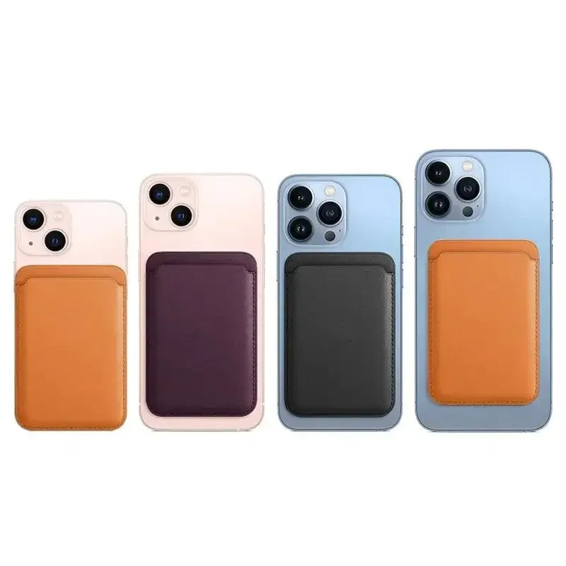 Blocking Magnetic Card Wallet Holder Leather Pocket Card Sleeve For iPhone 15/16/17Pro Max Magnet Anti-Theft Credit ID Card Case