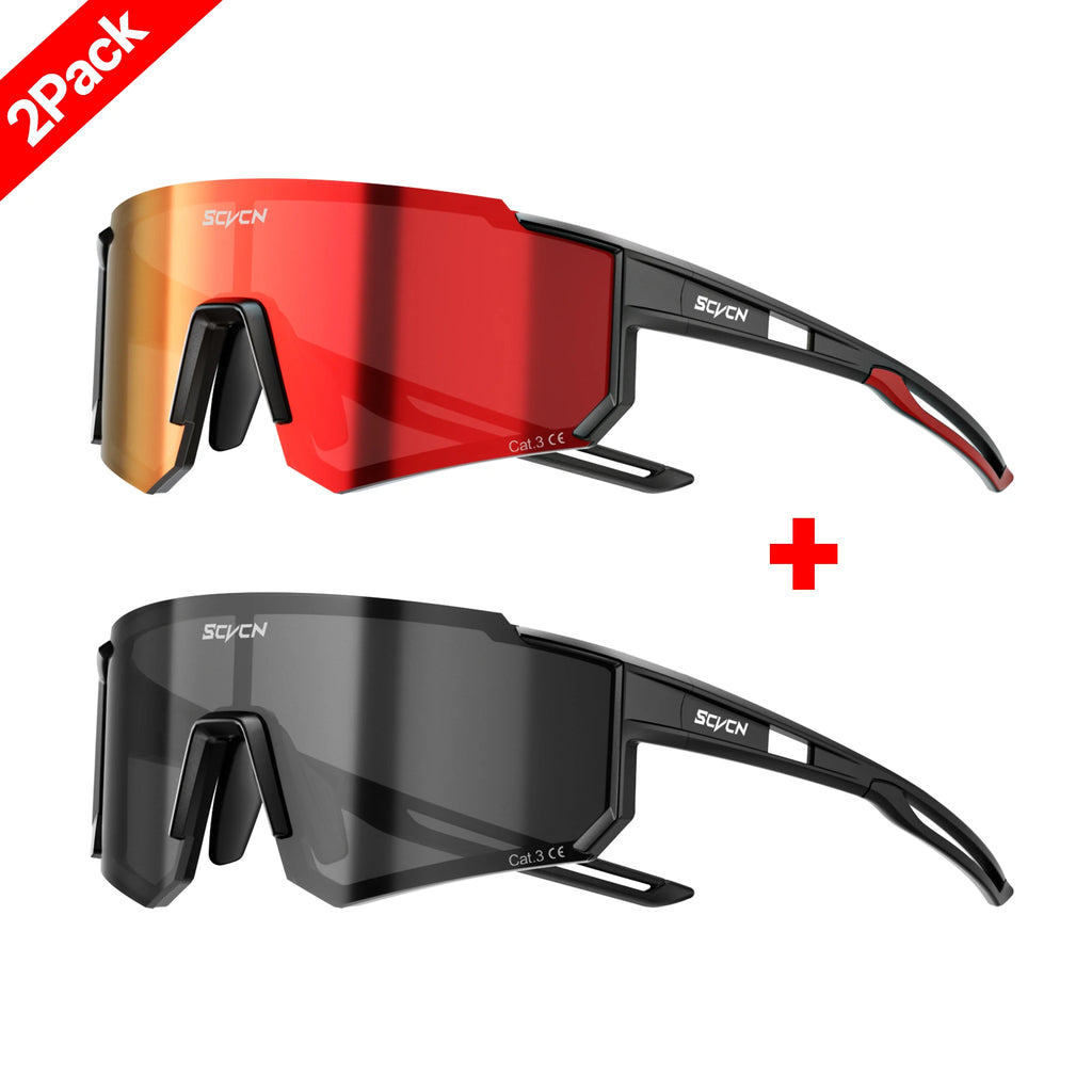 SCVCN New Outdoor Sport Cycling Sunglasses MTB Bike Cycling Hiking Eyewear Running Ultralight Men Women Pickleball UV400 Glasses