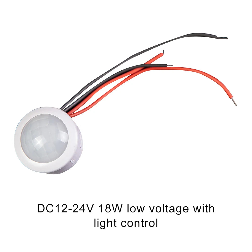 AC110-240V DC12-24V Automatic Sensor Light Switch LED PIR Infrared Motion Sensor Detection Night Light Indoor Outdoor