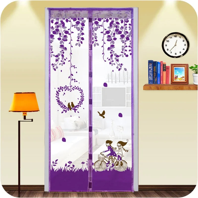 Summer Magnetic Mesh Net Door Curtain-Automatic Closing and Anti Mosquit-Quick and Easy to Install magnetic screen door mesh