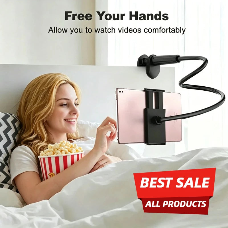 Lazy Holder Spiral Base Bed Top Lazy Artifact Bedhead Phone Tablet Stand for IPad 11 Air Redmi Pad Pro Galaxy Tab Bedside Mount