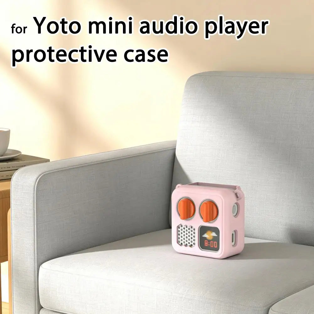 For Yoto Mini Small Audio Player Protective Case Can Hold Cassette Tape Hanging Rope Simple Solid Color Storage