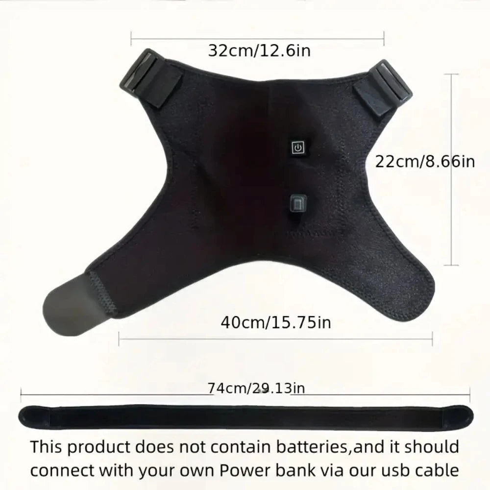 1PCS Adjustable Electric Heating Shoulder Massager For Men And Women - Relaxation And Promote Circulation With Heated Pads