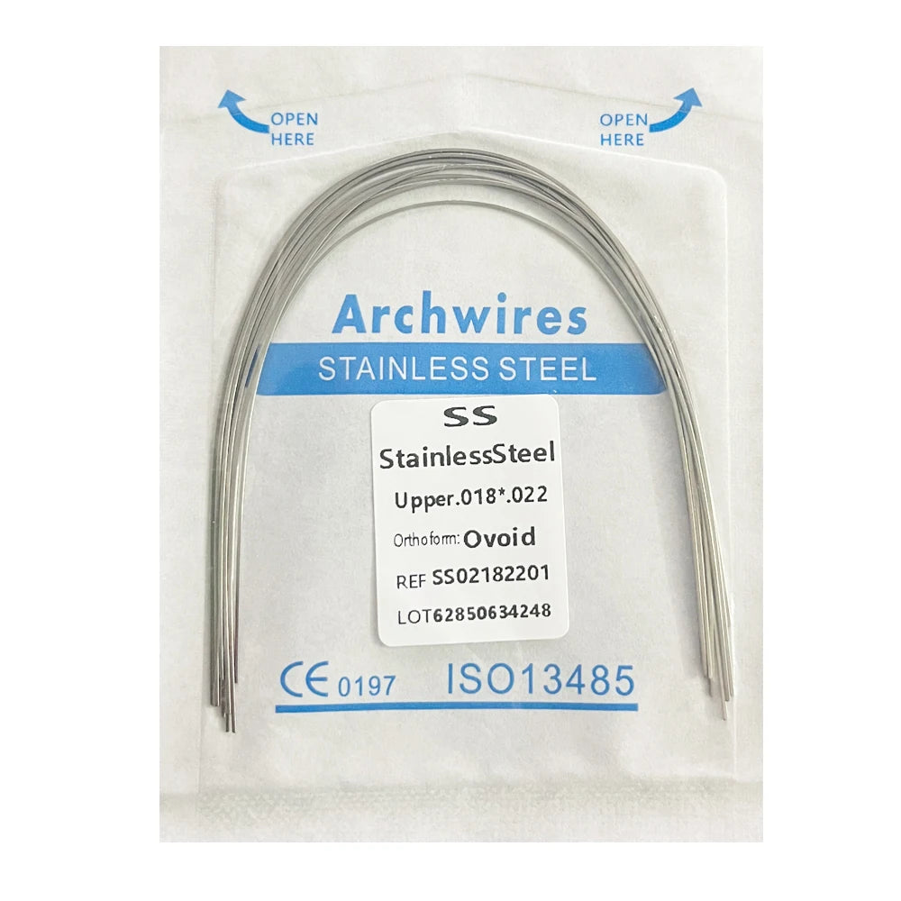 10pcs/pack Dental Orthodontic Stainless Steel Round/Rectangular Wire Ovoid Form Dentist Material Dental Arch Wire