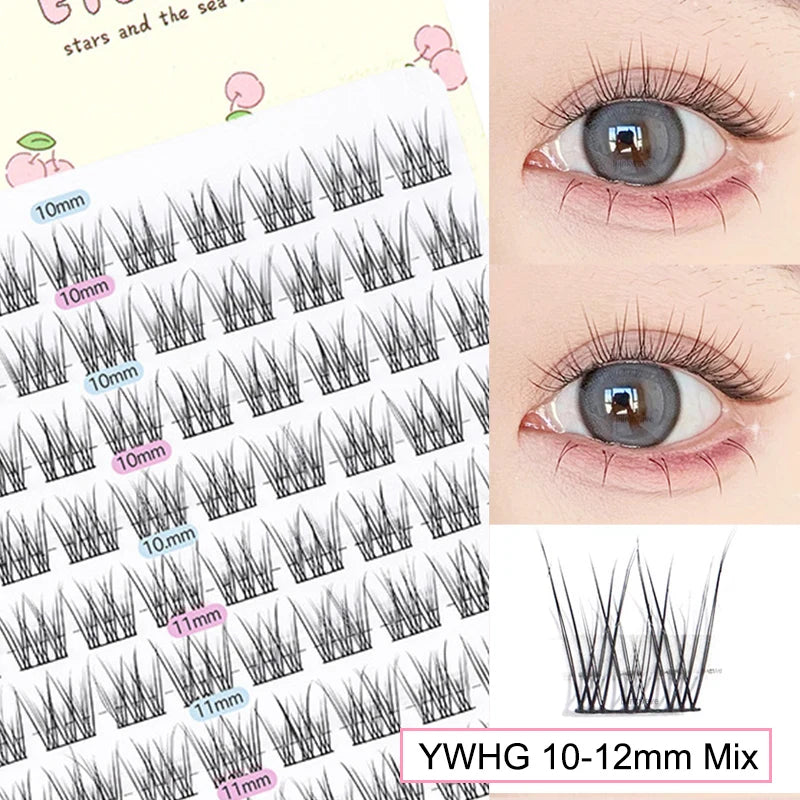 Sunflower Lashes Brown Manga False Eyelashes Natural Soft  Large Capacity Anime Eyelashes Douyin Wanghong Makeup Anime Eyelashes