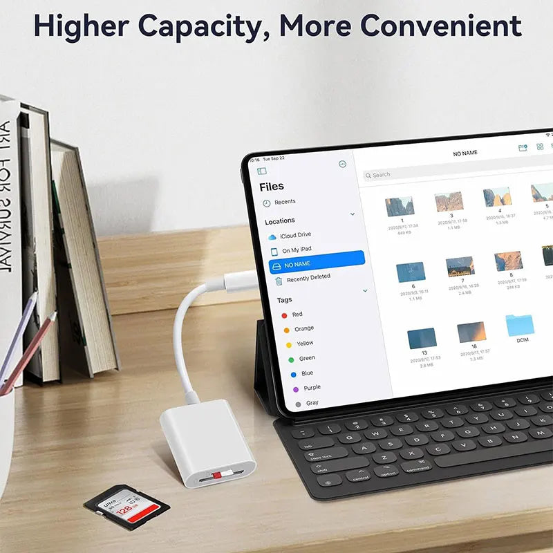 2 in 1 USB-C Card Reader, USB C To SD Card OTG SD/TF Memory Converter for Ipad Pro, for Macbook & Other Tablets