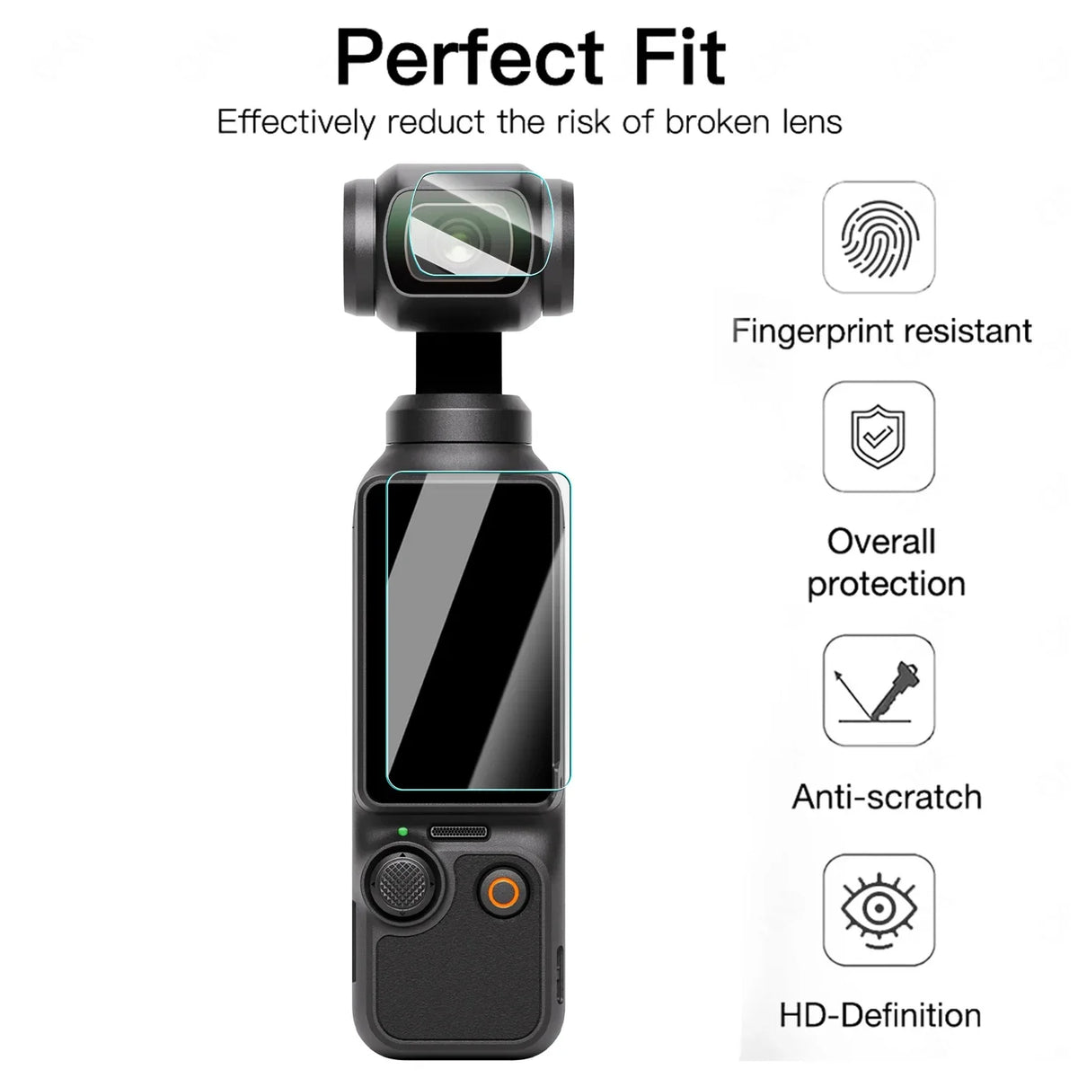 HD Lens Screen Protector for DJI Pocket 4 3 Camera Tempered Glass Easy Install Protective Films For DJI Osmo Pocket4 Accessories