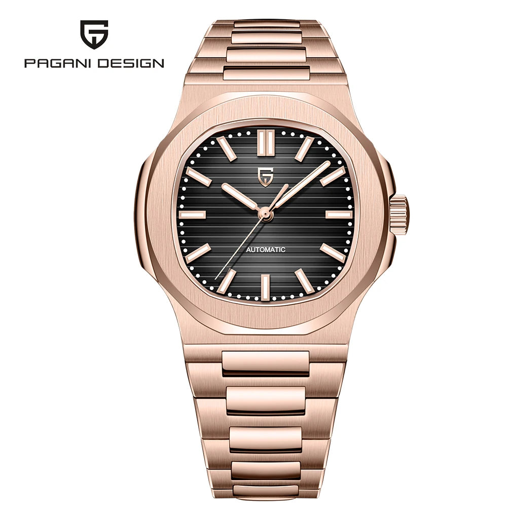 New Men's Watches PAGANI DESIGN Luxury Rose Gold Automatic Watch For Men Mechanical Wristwatch Waterproof AR Sapphire Clock 2026 EU Local Shipping