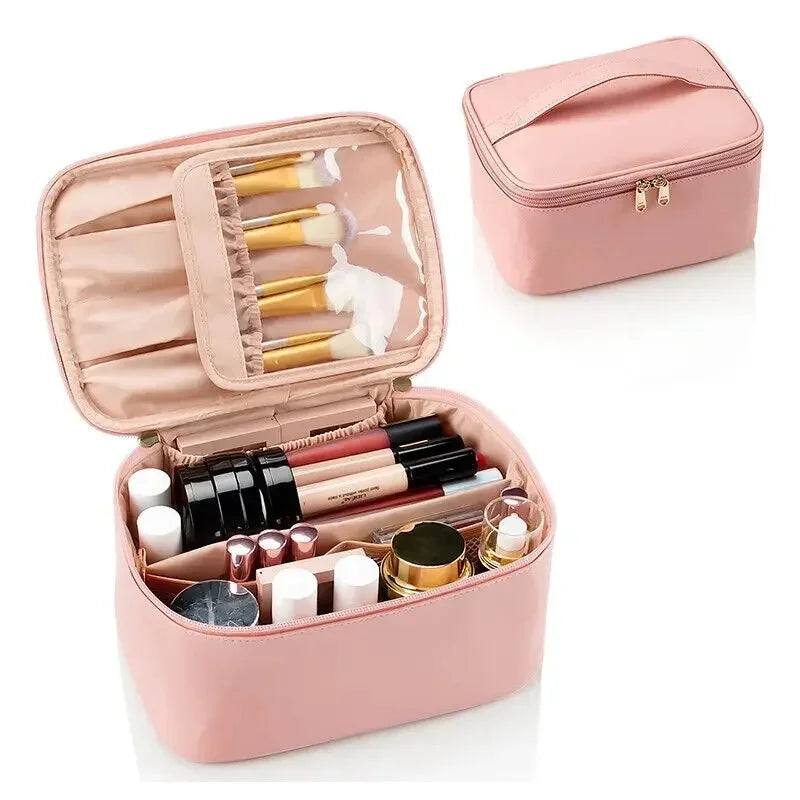 Large Capacity PU Waterproof Toiletry Storage Bag Women's Fashion Travel Portable Cosmetics Bag for Women Men