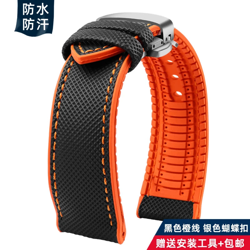 For Longines Seiko water ghost Hamilton series nylon rubber Bottom watch strap 20mm 22mm 23 Strap Men soft Waterproof Wrist Band