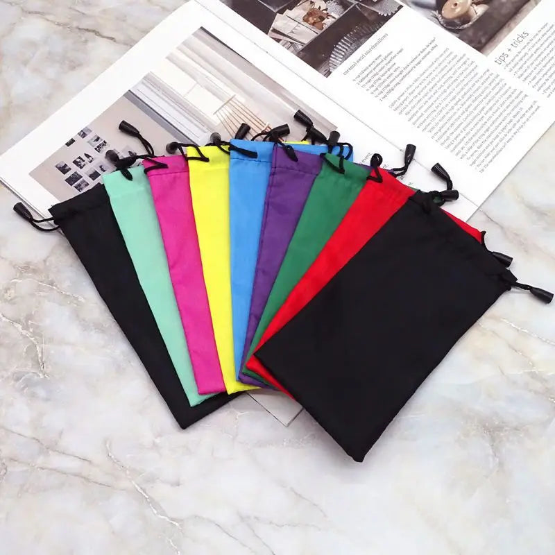 10 PCS Cloth Waterproof Sunglasses Bag Microfiber Dust Storage Pouch Glasses Carry Bag Portable Eyewear Case Container