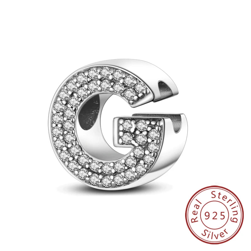 Charms Fit Original Bracelet A-Z Alphabet Charms Beads 925 Sterling Silver 26 Letters Charm for Women Girl DIY Fine Jewelry Gift