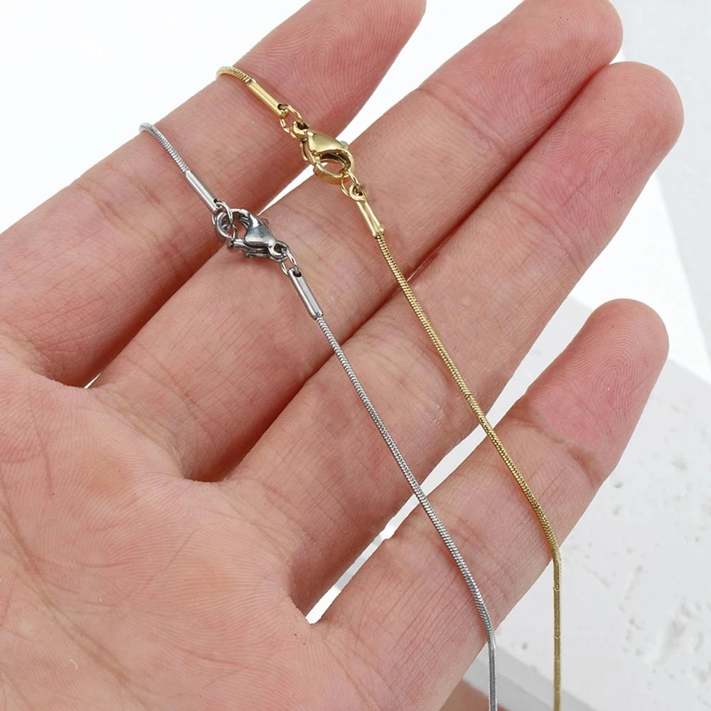 HIYEE Stainless Steel Snake Chain Necklace Chains for DIY for Women Jewelry Making Findings Pendants Lobster Clasps Wholesale