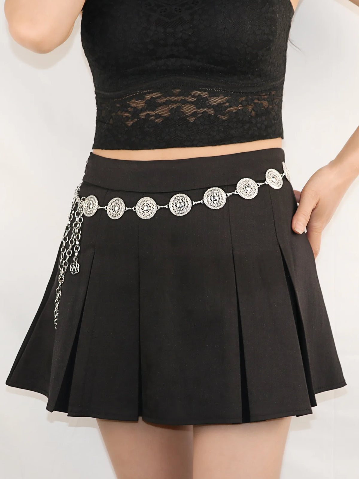 Vintage Metal Waist Chain, Women Fashion Accessory, Decorative Waist Belt for Dresses and Sweaters, Slimming Waist Chain