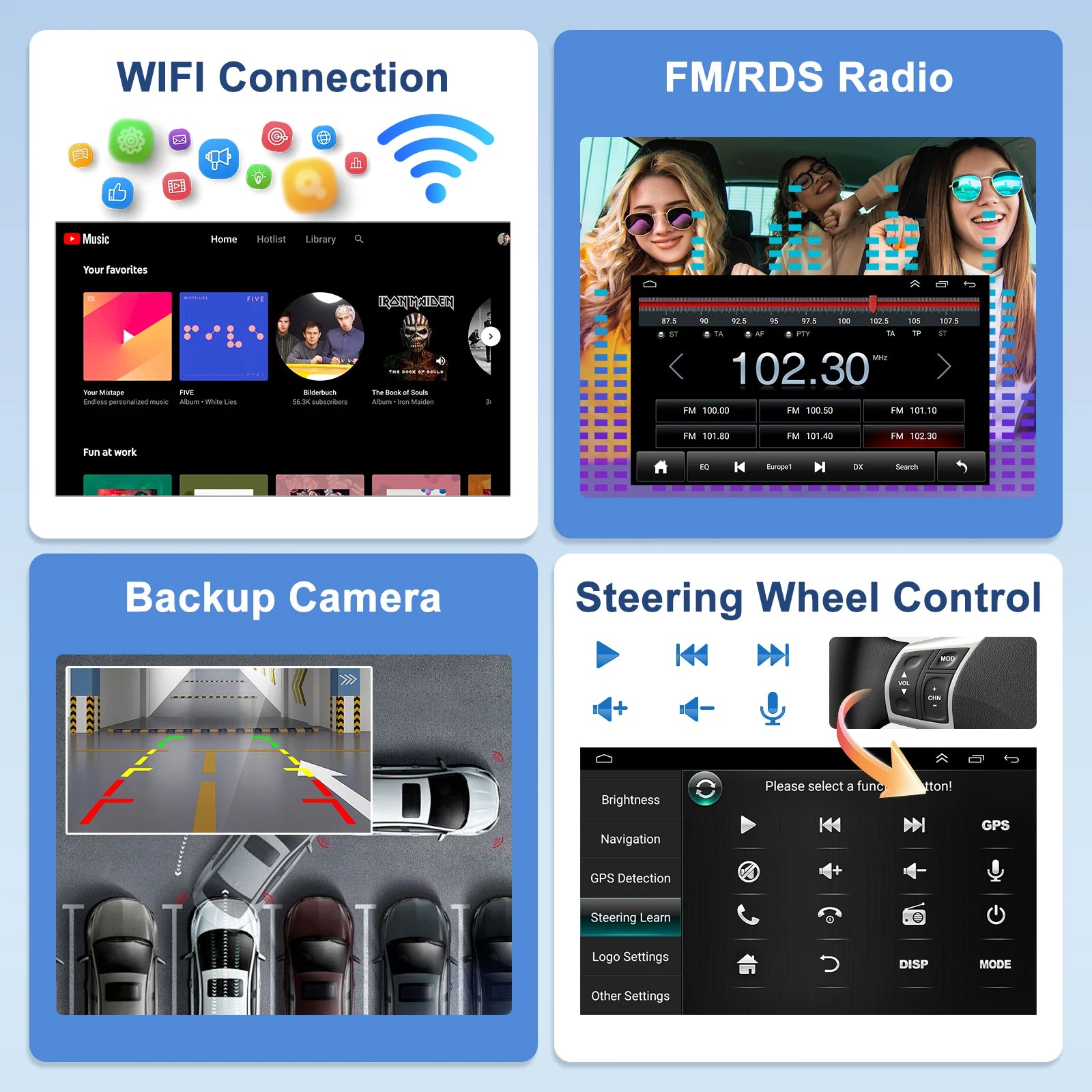 2+32GB Android 13 Car Stereo 7in Car Radio for Toyota 4Runner 2003-2009 with Carplay Android Auto Head Unit with WiFi GPS Bluetooth + AHD Backup Camera/Microphone