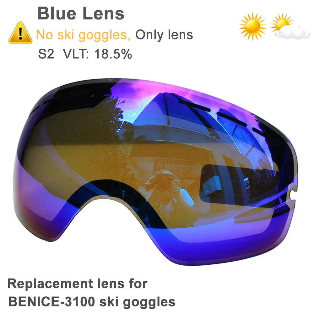 UV400 Anti-fog Double Layers Ski Goggles Big Lens Ski Mask Glasses Skiing Snow Snowboard Eyewear Mirror Polarize Goggles for men