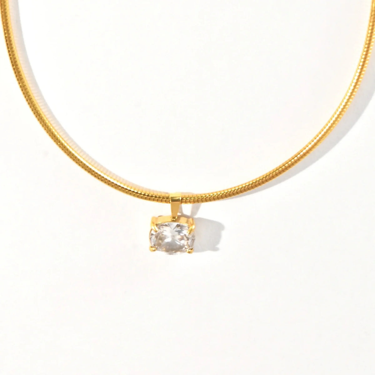 1pc New Fashion Stainless Steel Necklace Multicolor Snake Chains Square Clear Rhinestone Choker Necklace For Women Party Jewelry