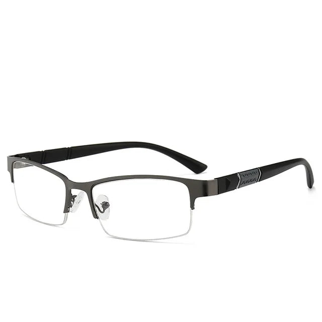 BEGREAT High Quality Anti-Blue Light Presbyopic Glasses Far Sight Flexible Metal Half-frame Glasses Business Reading Eyeglasses