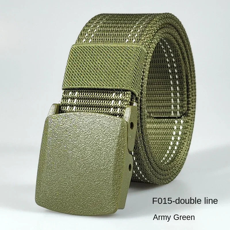 Automatic Buckle Nylon Women's Belts Canvas Outdoor Travel Premium Pants Sports Non-metallic Belts for Men White Black Blue Red