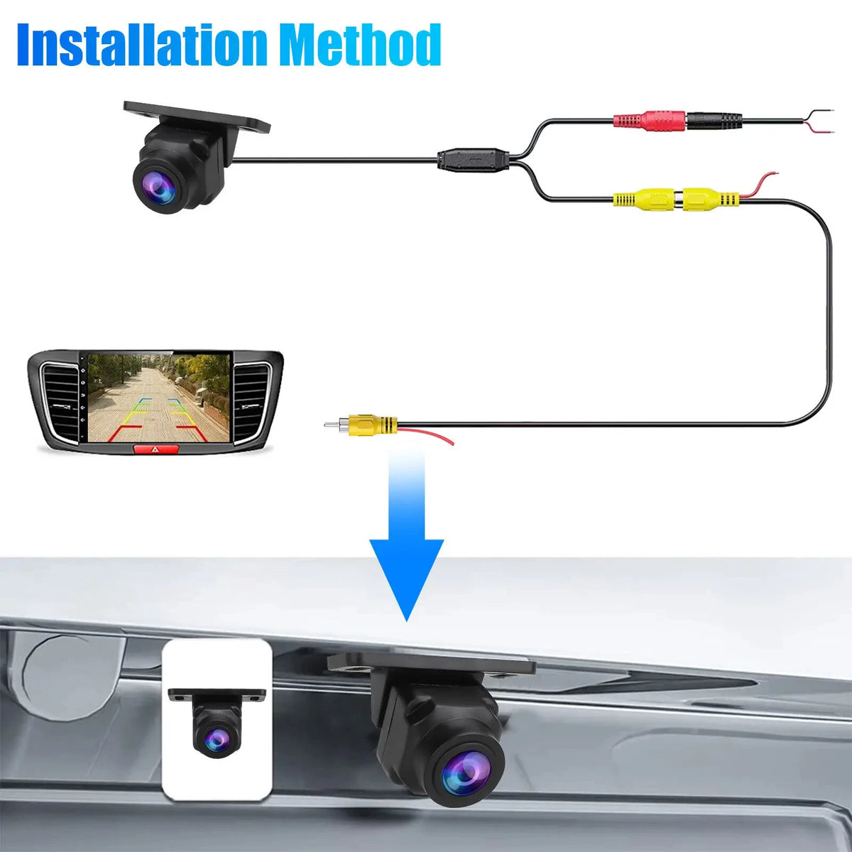 1080P Car Rear View Camera 170° Wide Angle Adjustable Anti-Interference Night Vision Waterproof Auto Parking Backup Camera New