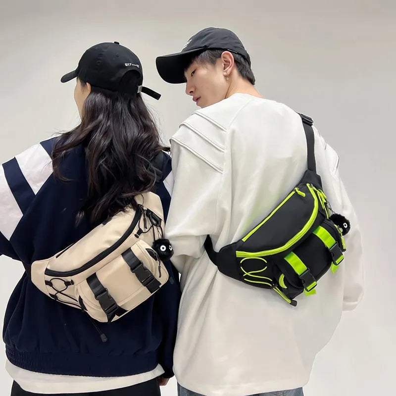 Tactical Techwear Style Punk Hip Hop Crossbody Bag Men Women Multifunction Casual Waist Bag Sport Motorcycle Cycling Fanny Pack