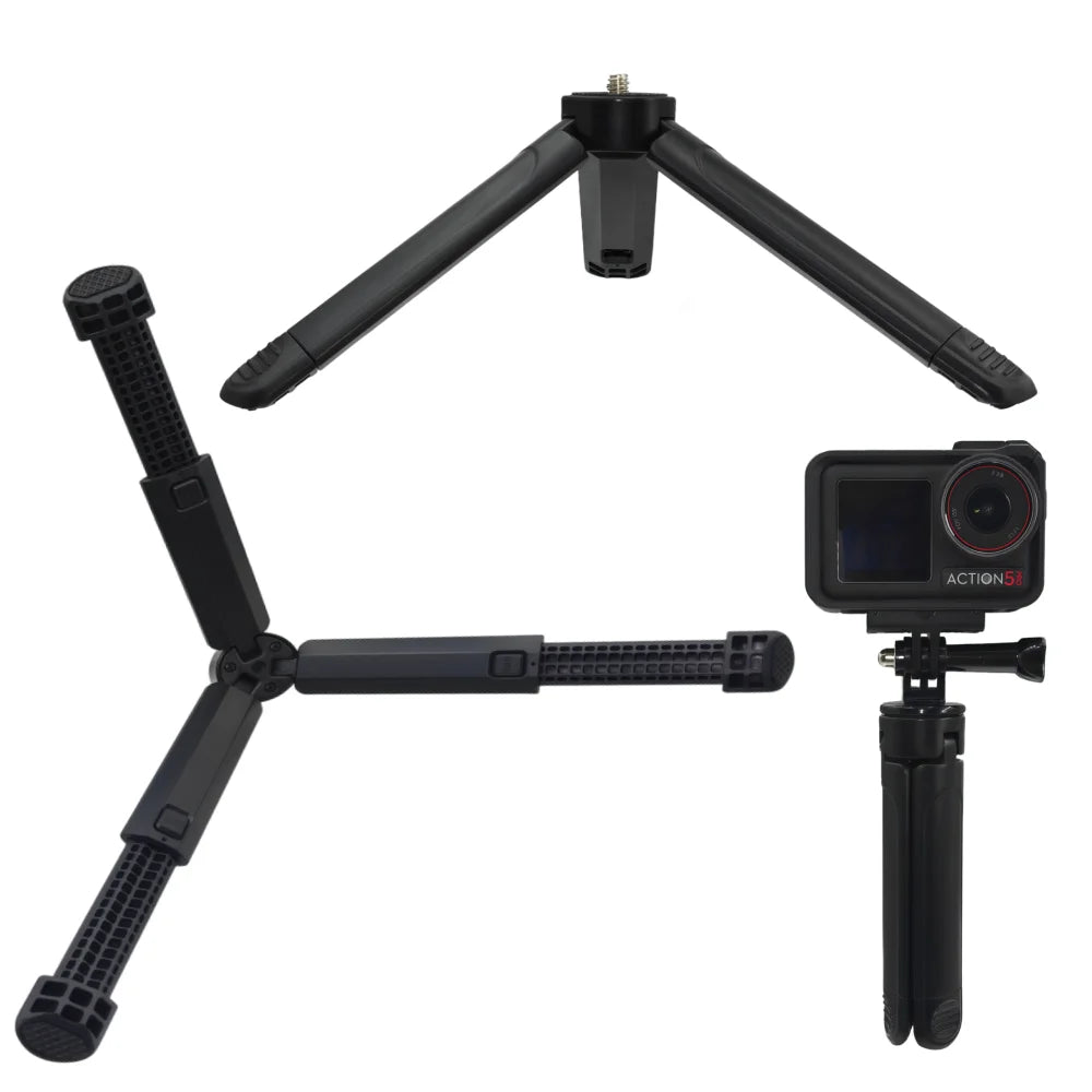 Extendable Mini Tripod Grip With 1/4 Inch Screw Stand For Action Camera Phone Holder Table Tripods