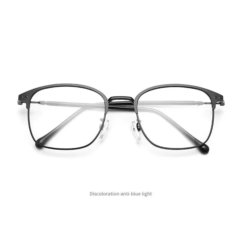Photochromic Frameless Eyeglasses for Men Fashion Glasses Anti Radiation Eye Sunglasses for Men Korean Glasses Rectangle Compute
