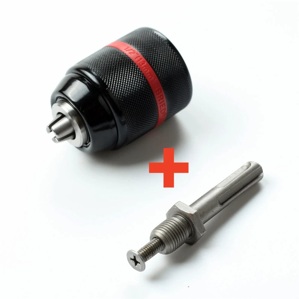 Professional Metal Heavy Duty 1/2-20UNF 1.5-13mm Keyless Drill Chuck Hex Shank/SDS/Socket Square Female Adapter Hardware Tools