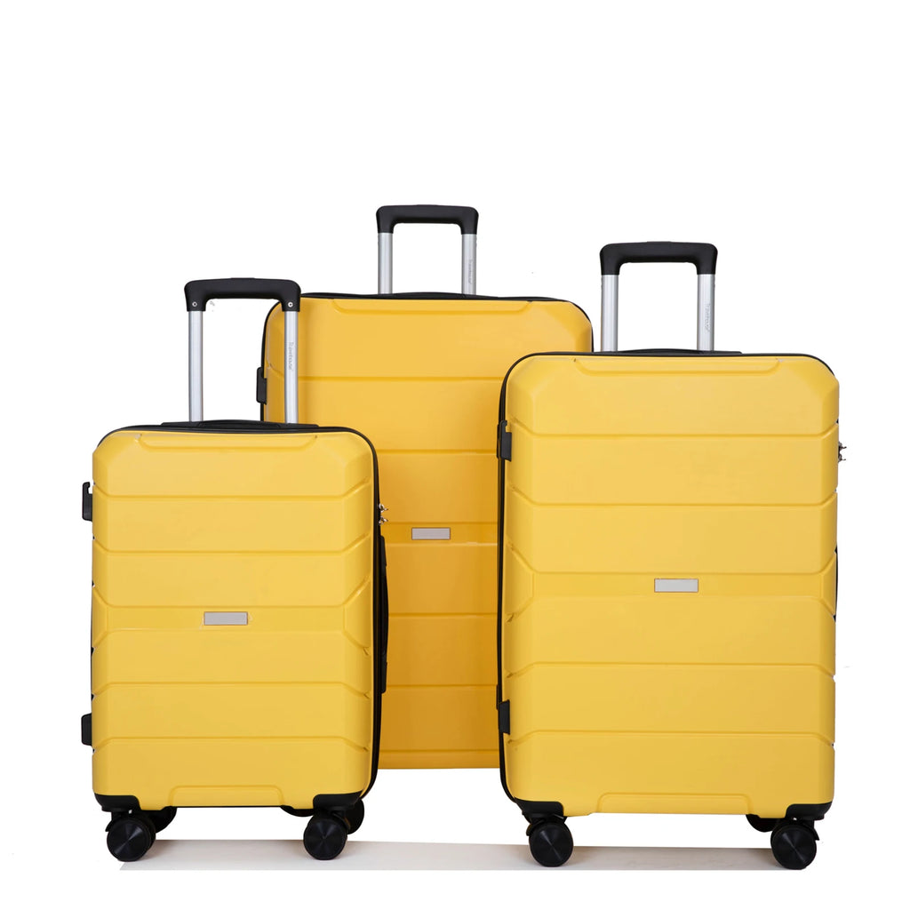 Travelhouse Hardshell Suitcase Spinner Wheels PP Luggage Sets Lightweight Suitcase With TSA Lock, 3-Piece Set (20/24/28)