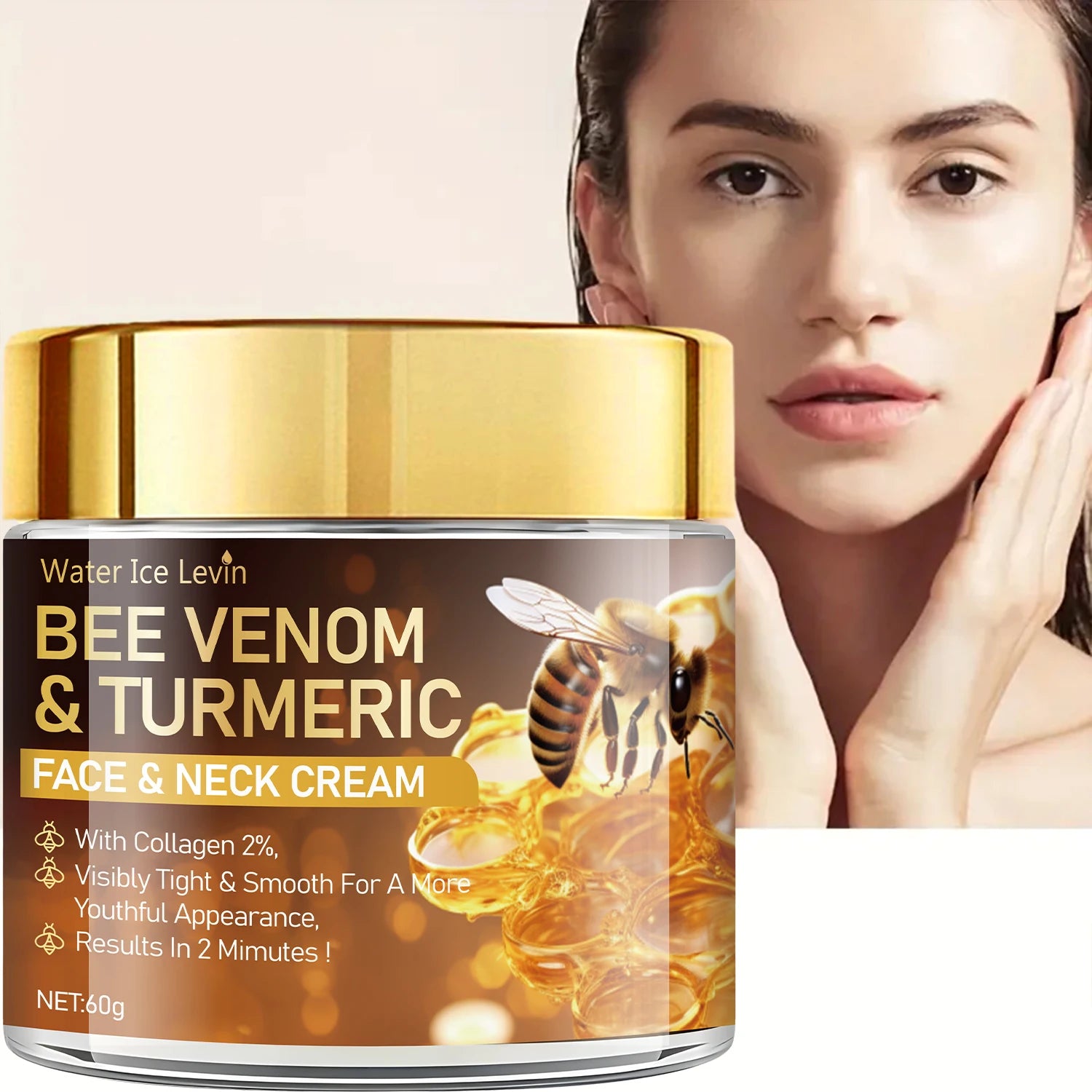 Bee Venom Skin Tightening and Lifting Cream - Hydrating Formula, Rich in Vitamin A, Collagen, Niacinamide, and Vitamin E, for a Radiant Appearance and Enhanced Glow