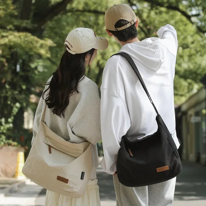 Japanese Women Men Shoulder Crossbody Bag Large Canvas Messenger Bags for Student 2024 Brand Book Bags Female Handbag Satchels