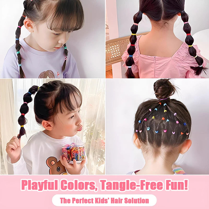 Wide Thickened Hair Elastics High-Elasticity Snag-Free Gentle Ponytail Bands for Women Girls Kids Non-Damage Stretchy Hair Ties