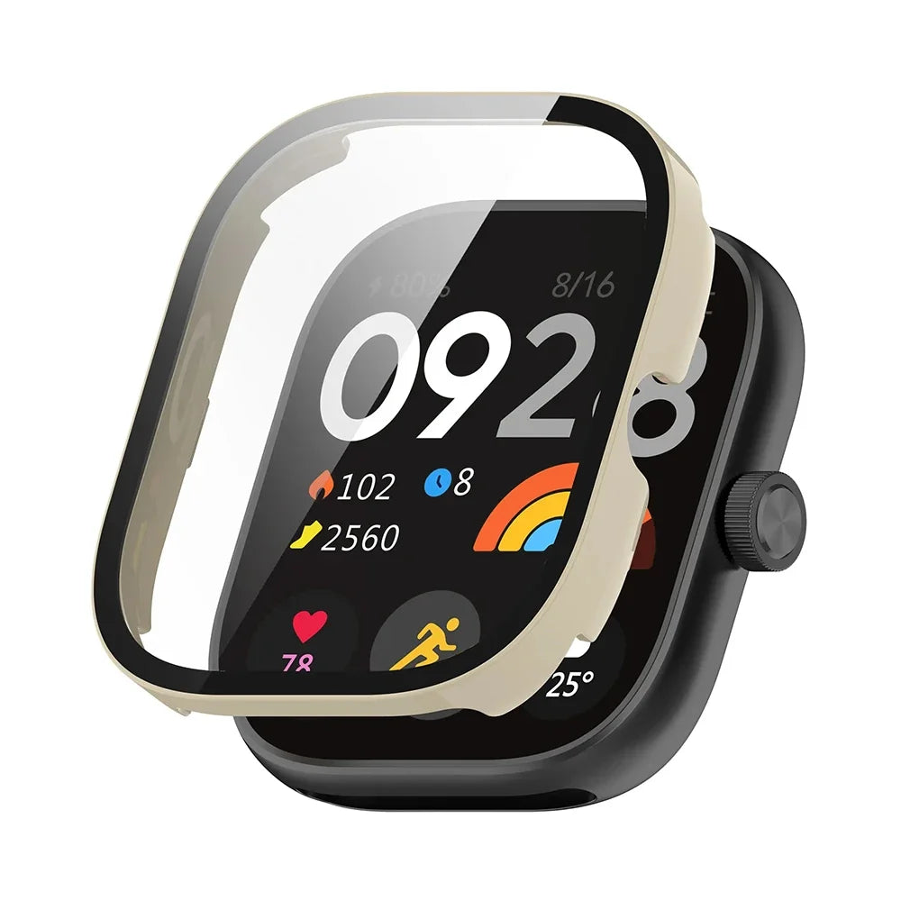 PC Case+Glass for Xiaomi Redmi Watch 4 3 Tempered Glass Anti-scratch Film Bumper Protective Cover for Redmi Watch 3 Active/3Lite