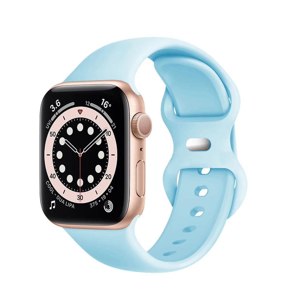 Silicone Strap for Apple Watch Band Ultra 49mm 45/44/42mm Watchbands 41/40mm iwatch Rubber Sport Bracelet on iWatch Series 76543