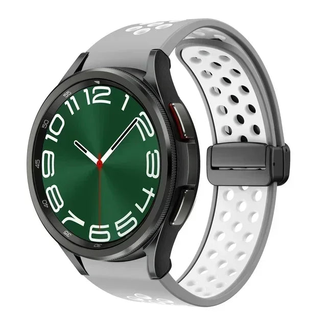 Magnetic Silicone Band for Samsung Galaxy Watch 6 Classic 43 47mm 4 42 46mm 5 Pro 45mm No Gaps Loop Strap for 4/5/6 40 44mm