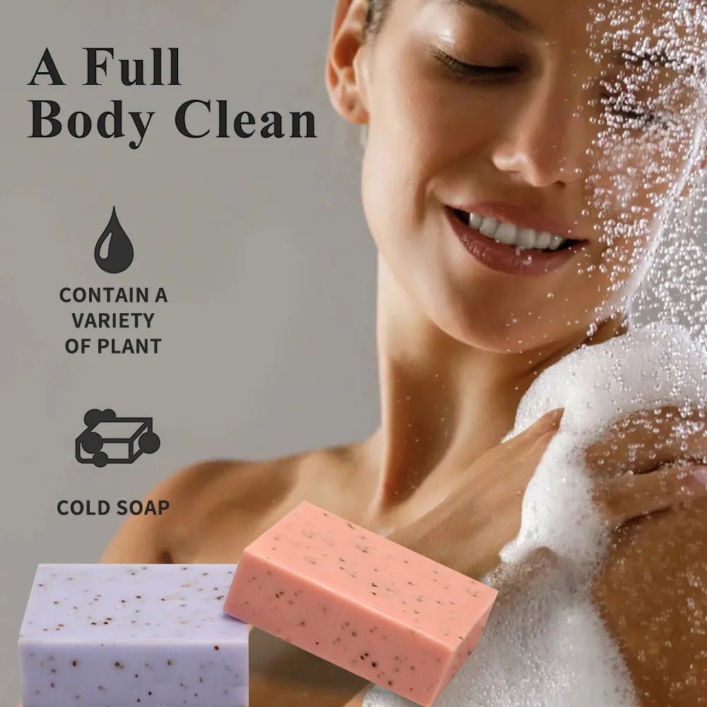 4 Pack Of Lavender Frosted Soap - 4, Coconut, Tea Tree Essential Oil - Kraft Paper Box For Gifts And Luxurious Travel Experience