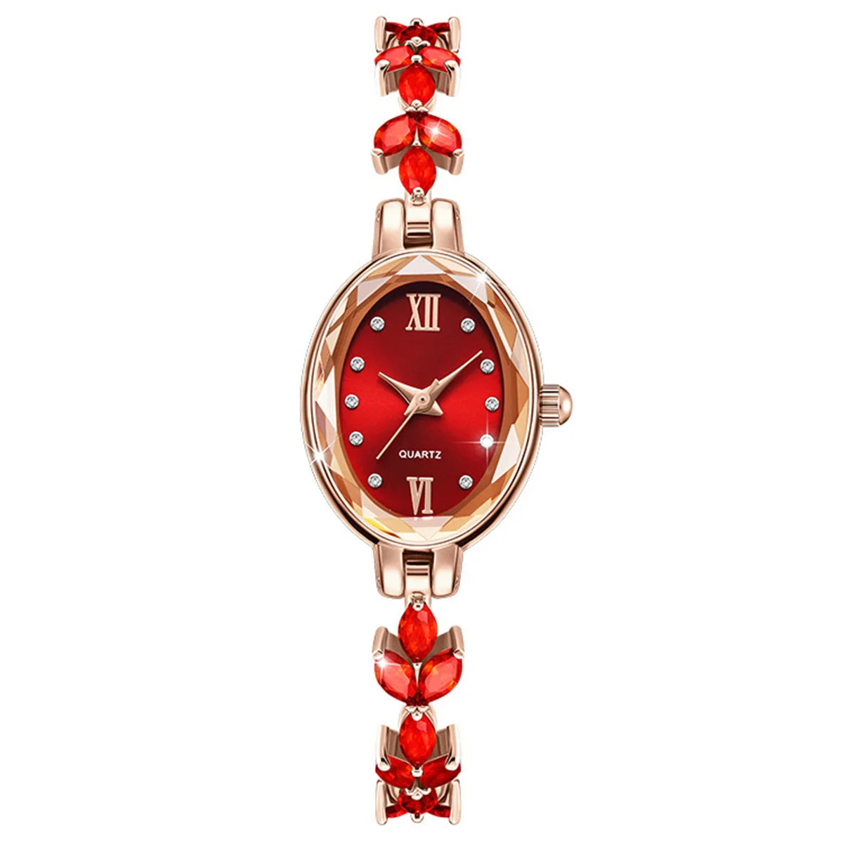 UTHAI V22 Women's Watches Light Luxury Diamond Inlaid Female Watch Waterproof Oval Ladies Fashion Quartz Bracelet Wristwatch