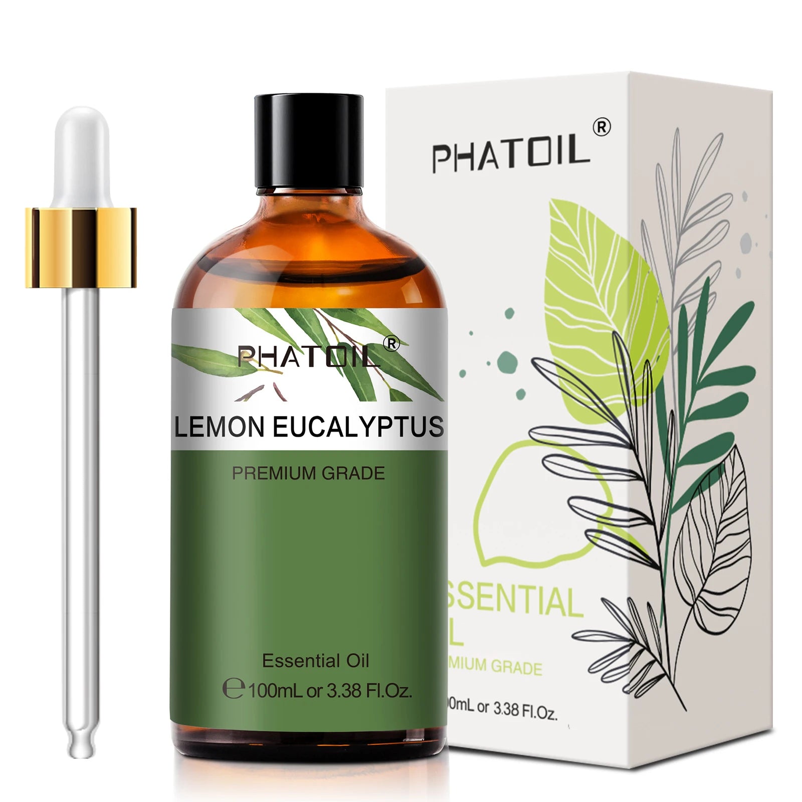 PHATOIL 100ML Eucalyptus Rose Essential Oils Lavender Indian Sandalwood Bergamot Cinnamon Lemongrass Essential Oils For Skin