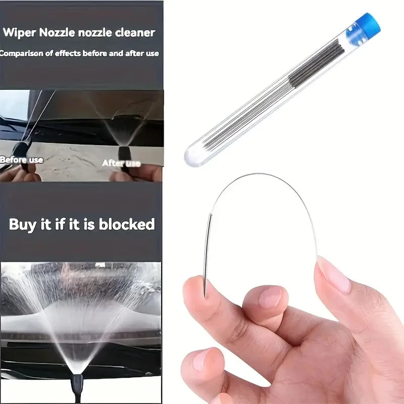 10Pcs Car Windscreen Jet Nozzle Washer Tool Stainless Steel Wiper Nozzle Cleaning Kit For 3D Printer Jets,Gas Stoves,Shower Head