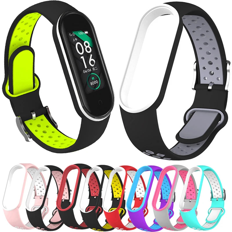 Strap for Mi Band 7 Bracelet Sport Silicone Miband5 Miband 6 Wrist Correa Replacement Band for Xiaomi Mi Band 7 Belt Accessories