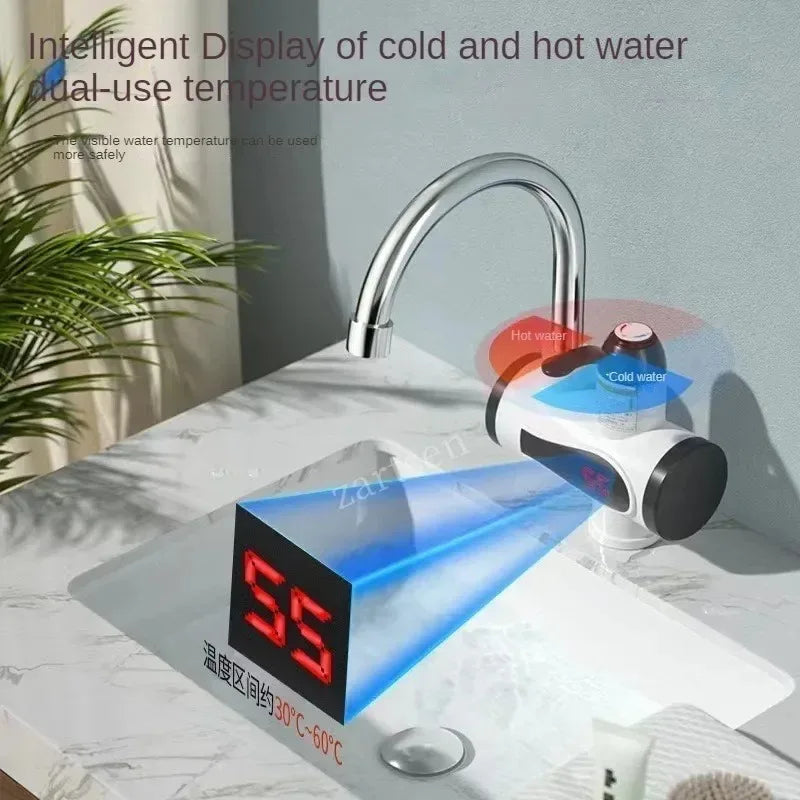 3000W Fast Heating Instant Tankless Electric Water Heater Kitchen Faucet Tap For Instant Cold Hot Water