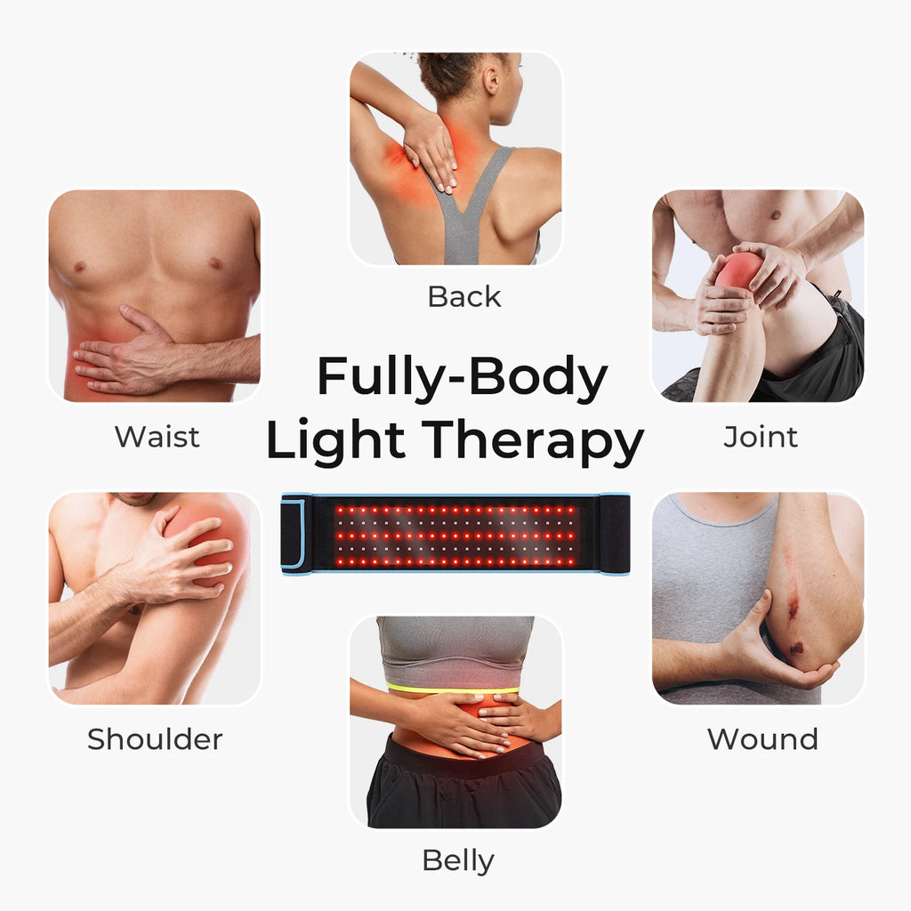 Red Light Health Care Belt  100 LED Infrared Lamp Red Light Therapy Massage Machine For Body Belt Back Waist Heating