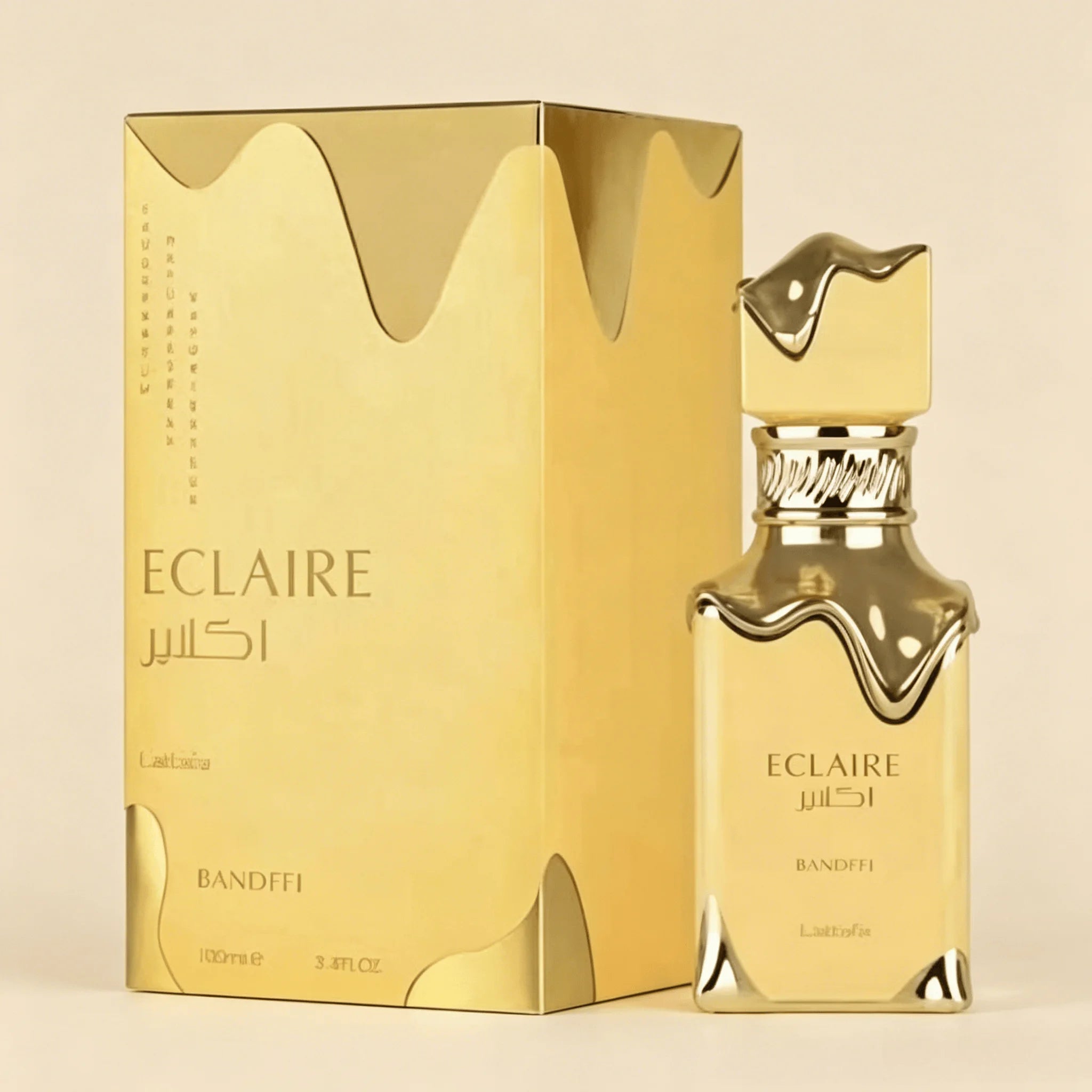 YARA LATTAFA Eclaire Bandffi Eau De Parfum 100ML With Original Gift Box Long Lasting Rich Warm Sweet Floral Vanilla Fragrance Women Perfume Full Gold Liquid Drip Wave Bottle Luxury Glam Scent Wedding Holiday Gift for Ladies