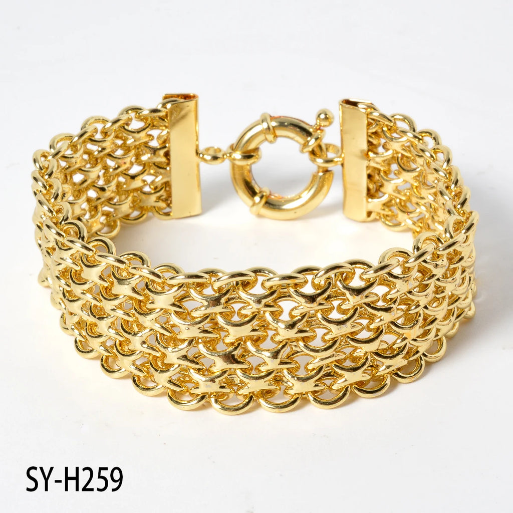New 18MM Wide Copper Chain Bracelet Unisex 18K Gold Plated Wristband Miami Sidewalk Bracelet Punk Hip Hop Jewelry Party Gift