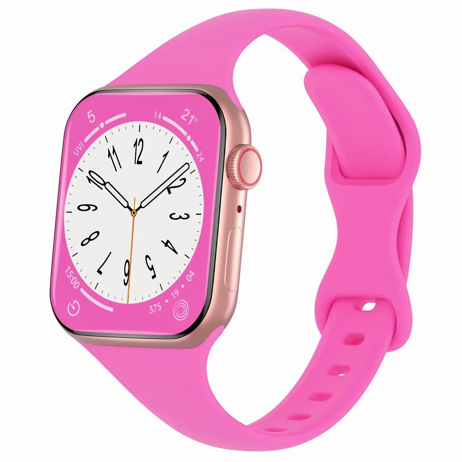 Thin Silicone Strap For Apple Watch 40mm 44mm 45mm 41mm 38mm 42mm Solid Color Strap Bracelet For IWatch Series 1 2 3 4 5 6 SE 7