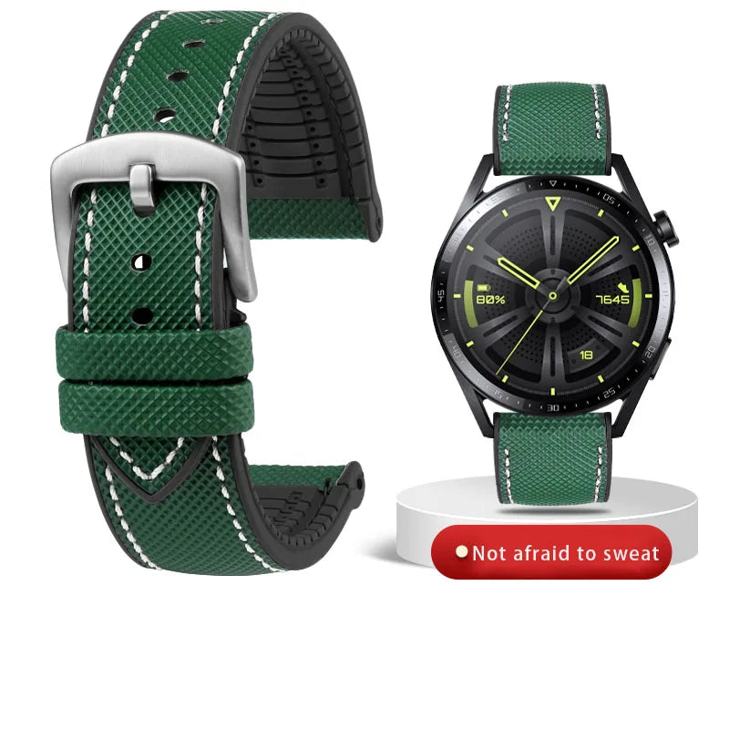For Longines Seiko water ghost Hamilton series nylon rubber Bottom watch strap 20mm 22mm 23 Strap Men soft Waterproof Wrist Band